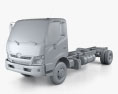 Hino 195 Chasis de Camión con interior 2016 Modelo 3D clay render