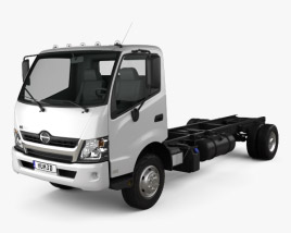 3D model of Hino 195 Chassis Truck 2016