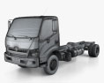Hino 195 底盘驾驶室卡车 2016 3D模型 wire render