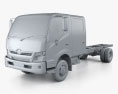 Hino 300 Crew Cab 底盘驾驶室卡车 2019 3D模型 clay render