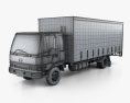 Hino FD 10 Pallet Curtainsider Truck 2020 3Dモデル wire render