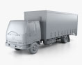Hino FD 10 Pallet Curtainsider Truck 2020 Modelo 3D clay render