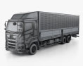 Hino 700 Profia 箱式卡车 3轴 2020 3D模型 wire render