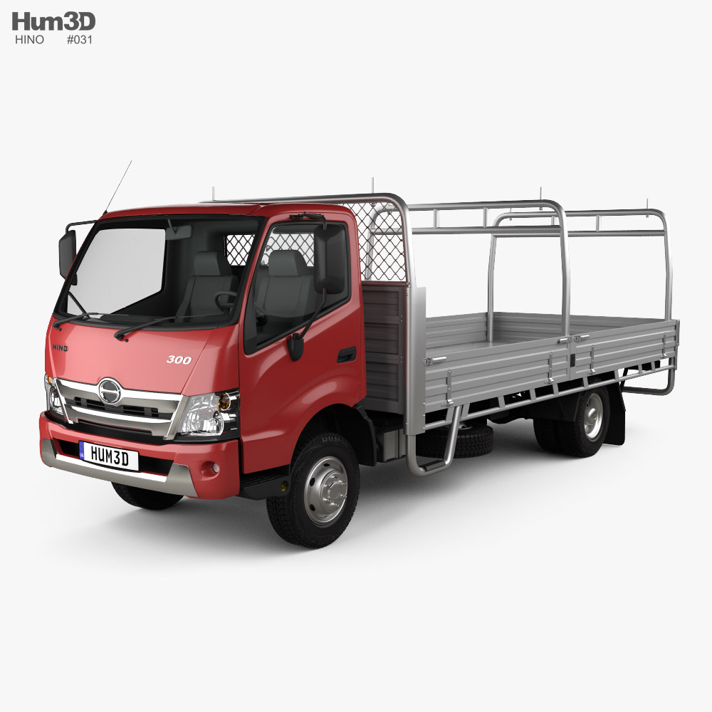 Hino 300 플랫 베드 트럭 2022 3D 모델 