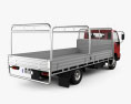 Hino 300 Flatbed Truck 2023 Modello 3D vista posteriore