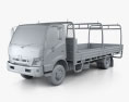 Hino 300 フラットベッドトラック 2023 3Dモデル clay render