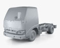 Hino Dutro Single Cab Chassis Truck 2024 3d model clay render