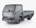 Hino Dutro Single Cab Flatbed Truck 2022 3d model wire render