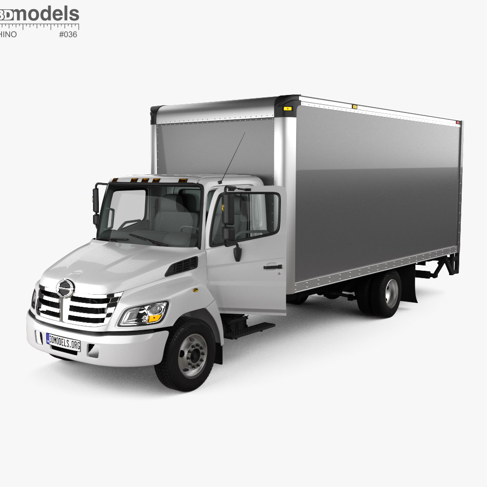 Hino 185 箱式卡车 带内饰 和发动机 2006 3D模型