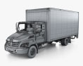 Hino 185 Box Truck con interni e motore 2006 Modello 3D wire render
