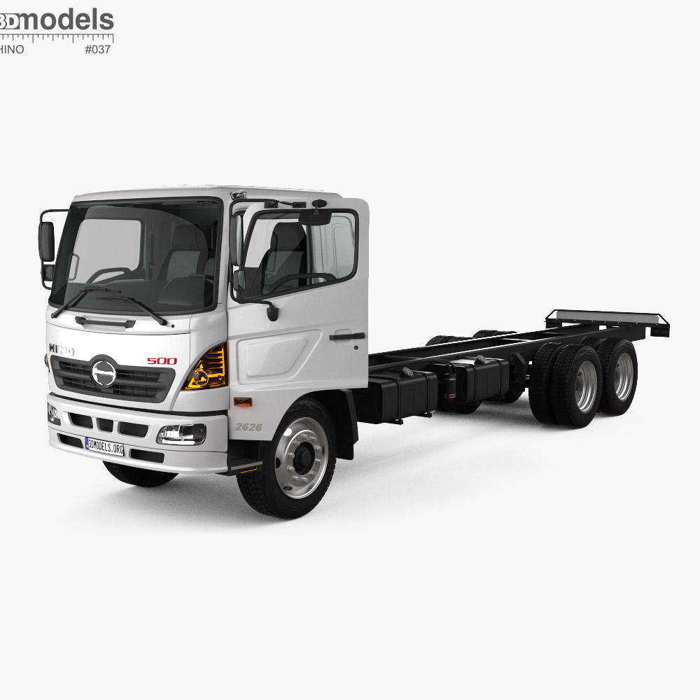 Hino 500 FC LWB Camion Châssis avec Intérieur 2016 Modèle 3D