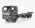Hino 500 FC LWB Вантажівка шасі з детальним інтер'єром 2016 3D модель wire render