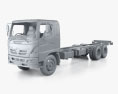 Hino 500 FC LWB Chassis Truck with HQ interior 2016 3d model clay render