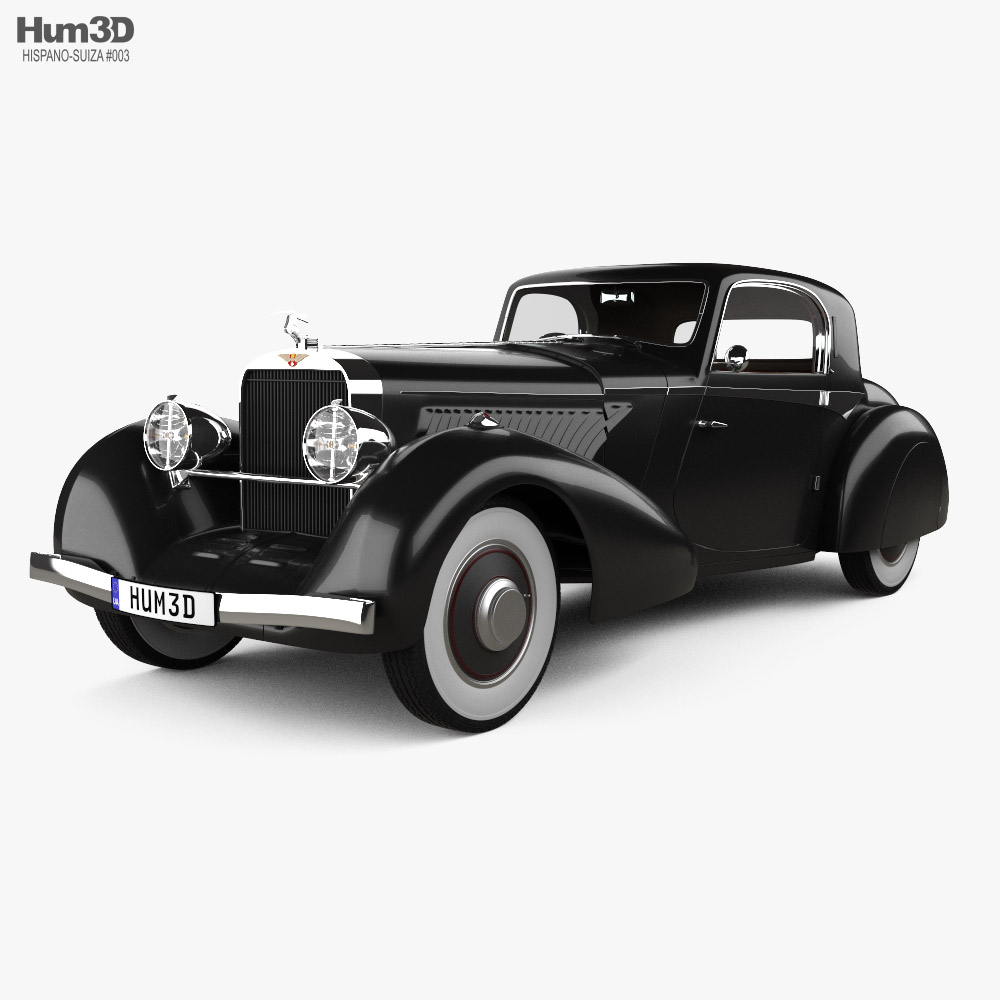 Hispano Suiza K6 con interni e motore 1937 Modello 3D