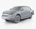 Holden Colorado LTZ Crew Cab 2015 3D-Modell clay render