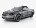 Holden Commodore Evoke ute 2016 3D模型 wire render