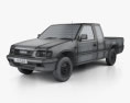 Holden Rodeo Space Cab 2003 3D 모델  wire render