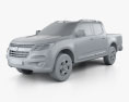 Holden Colorado LS Crew Cab 2015 3D模型 clay render