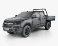 Holden Colorado LS Crew Cab Alloy Tray 2019 3D-Modell wire render