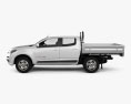 Holden Colorado LS Crew Cab Alloy Tray 2019 3Dモデル side view