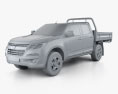 Holden Colorado LS Crew Cab Alloy Tray 2019 Modello 3D clay render
