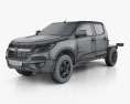 Holden Colorado LS Crew Cab Chassis 2019 Modello 3D wire render