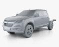 Holden Colorado LS Crew Cab Chassis 2019 3D模型 clay render