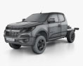 Holden Colorado LS Space Cab Chassis 2019 3D 모델  wire render