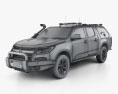Holden Colorado Crew Cab Divisional Van 2021 3D模型 wire render