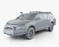 Holden Colorado Crew Cab Divisional Van 2021 3D-Modell clay render