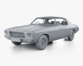 Holden Monaro Coupe GTS 350 with HQ interior and engine 1974 3d model clay render