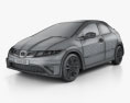 Honda Civic TypeR 2011 3D-Modell wire render