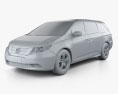 Honda Odyssey 2015 3D-Modell clay render