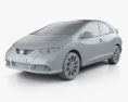 Honda Civic EU 2015 3Dモデル clay render