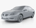Honda Accord (Inspire) 2016 3D模型 clay render