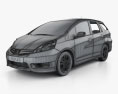 Honda Fit (Jazz) Shuttle 2015 3D 모델  wire render