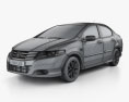 Honda City 2015 3D模型 wire render