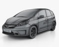 Honda Fit (GE) Twist HQインテリアと 2014 3Dモデル wire render