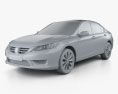 Honda Accord (Inspire) з детальним інтер'єром 2016 3D модель clay render