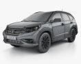 Honda CR-V EU HQインテリアと 2015 3Dモデル wire render