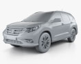 Honda CR-V EU 인테리어 가 있는 2015 3D 모델  clay render