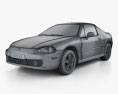Honda Civic del Sol 1998 3D 모델  wire render