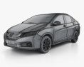 Honda City 2016 3D 모델  wire render