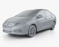 Honda City 2016 3D-Modell clay render