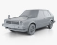 Honda Civic 1979 3D 모델  clay render