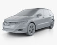 Honda Stream 2014 3d model clay render