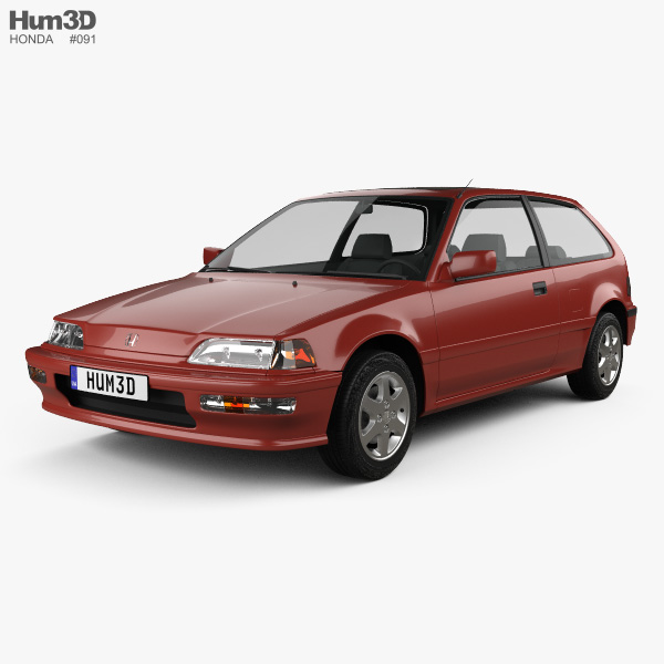Honda Civic hatchback 1991 3D model