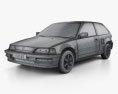 Honda Civic Fließheck 1991 3D-Modell wire render