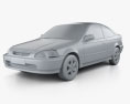 Honda Civic coupe 2000 3D模型 clay render