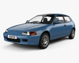3D model of Honda Civic hatchback 1995